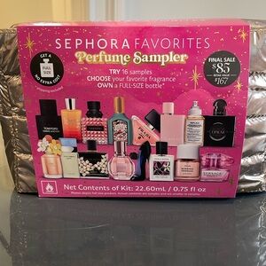 NWT Sephora perfume sampler. 16 samples w/ voucher for a free FULL SIZE bottle